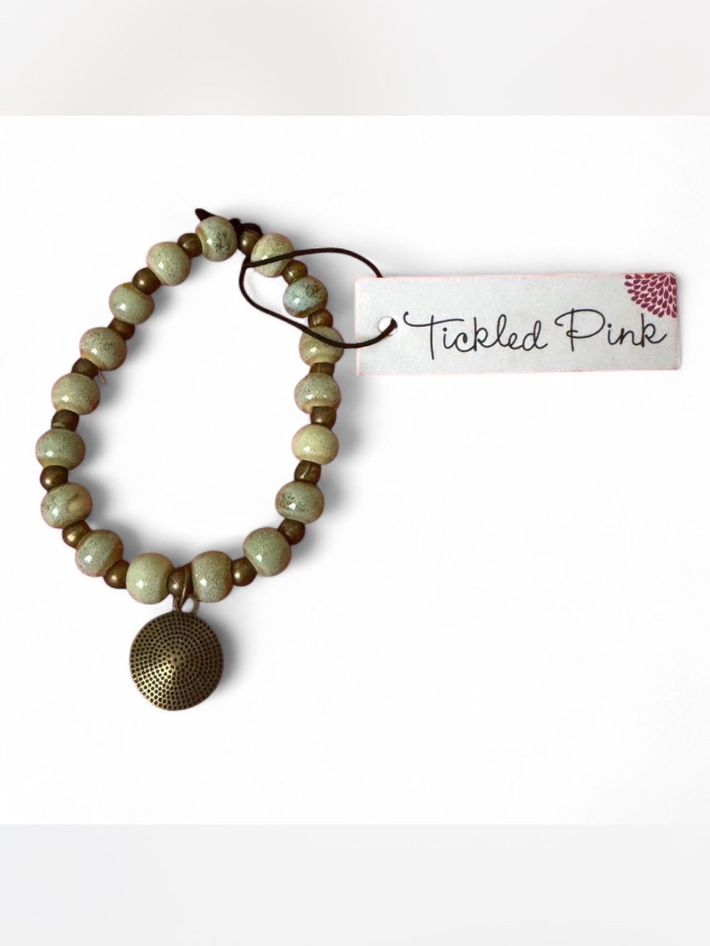 Green Beaded Elastic Bracelet